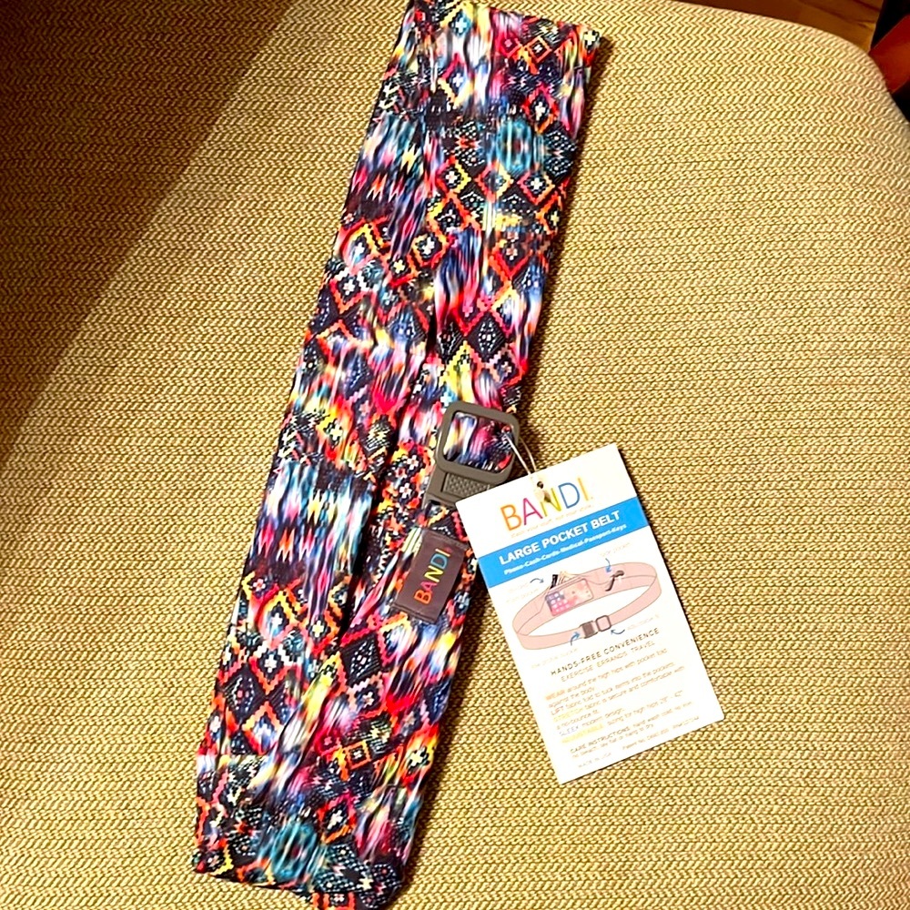 NEW Bandi Large Pocket Belt Cosmic multicolor print waist bag phone wallet ID